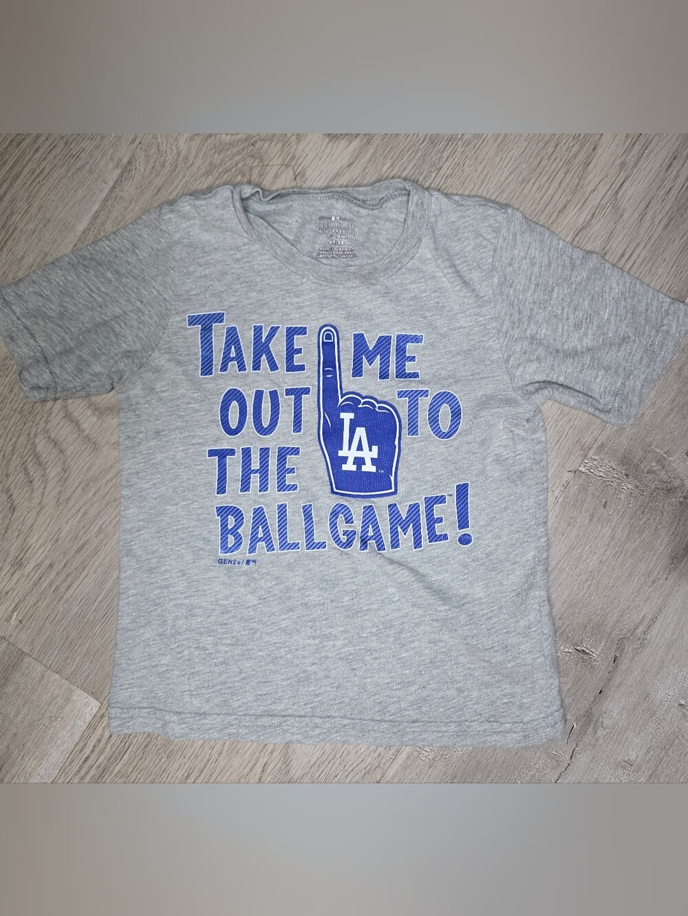 Los Angeles Dodgers 'Take Me Out to the Ballgame' Gray Kids T-Shirt, 4T/3X